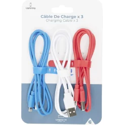 Câble lightning 1 m x3