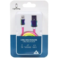 Câble lightning multicolore Iphone charge et transfert de données