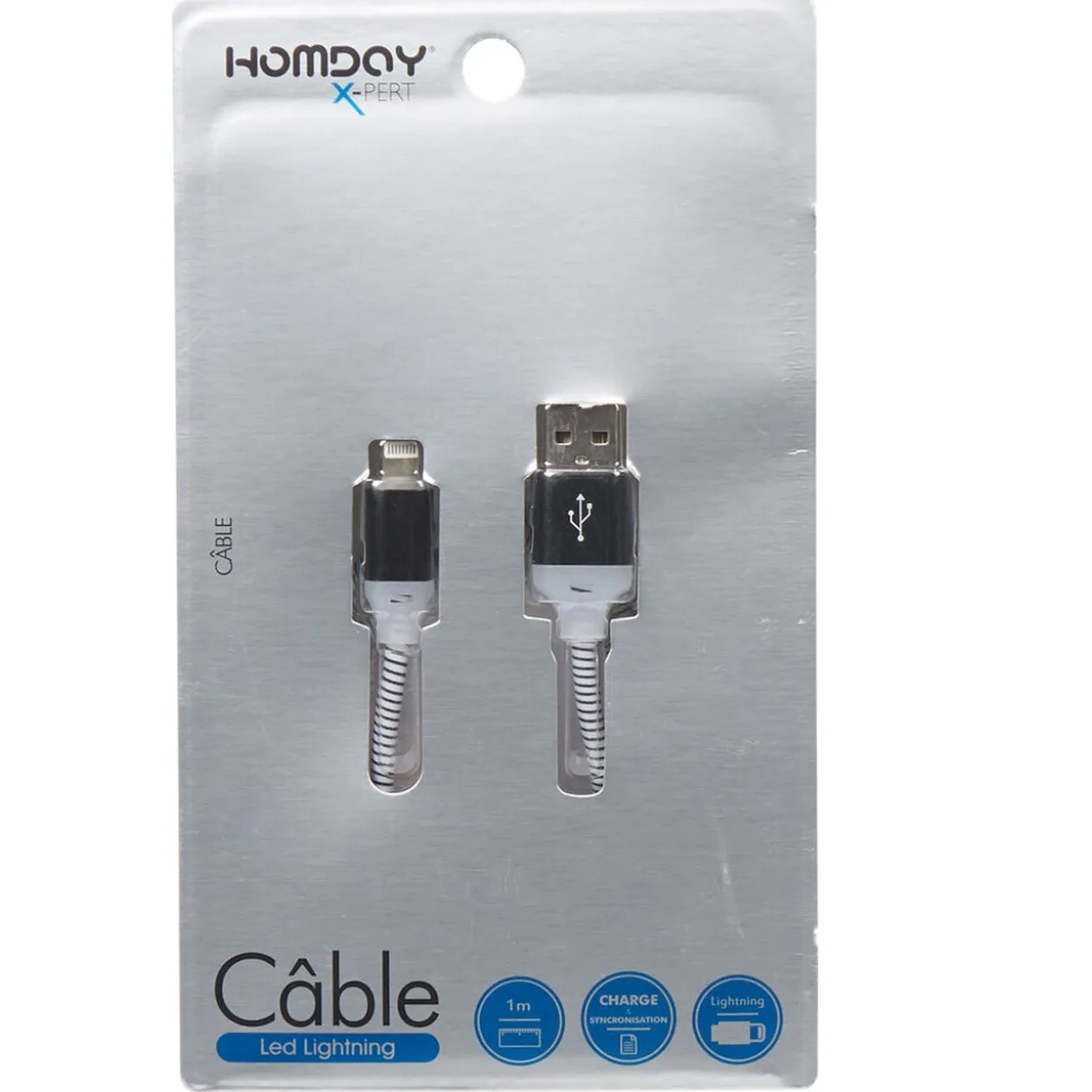 Câble lumineux compatible Apple Iphone 5 et suivants