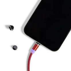 Câble USB magnétique 3en1 USB-C microUSB lightning 1m