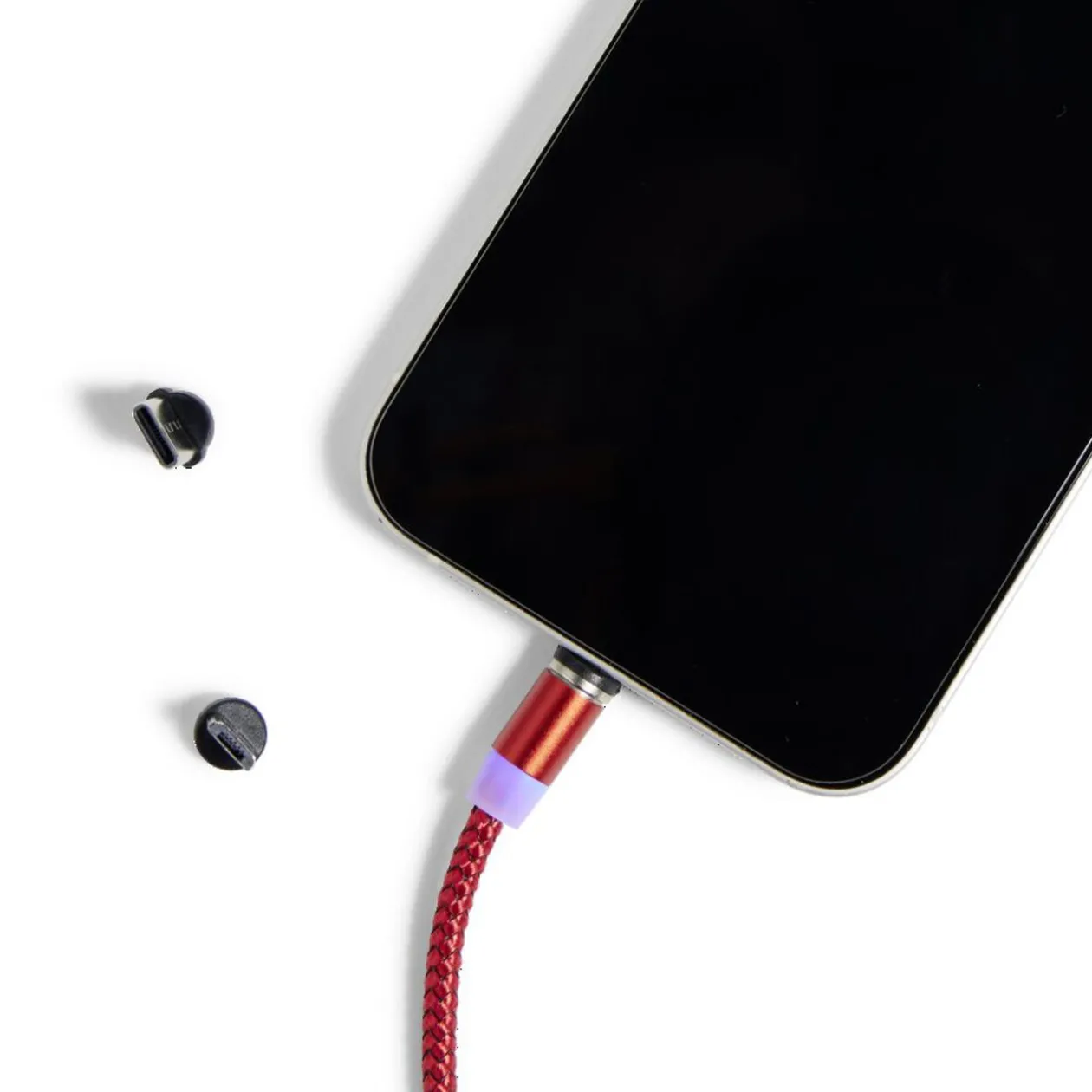 Câble USB magnétique 3en1 USB-C microUSB lightning 1m