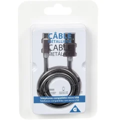 Câble USB vers micro USB métal Noir charge rapide