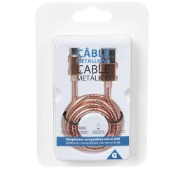 Câble USB vers micro USB métal Rose charge rapide
