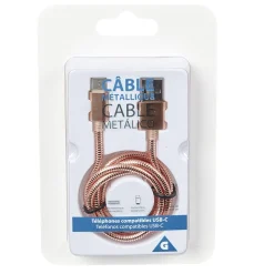 Câble USB vers USB C métal Rose charge rapide