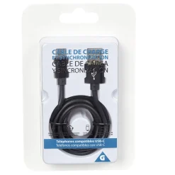 Câble USB vers USB C plastique PP Noir charge rapide