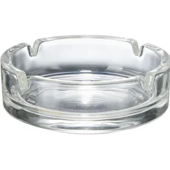 Cendrier rond en verre transparent