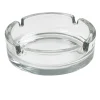 Cendrier rond transparent en verre x2