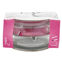 Cendrier rond transparent en verre x2