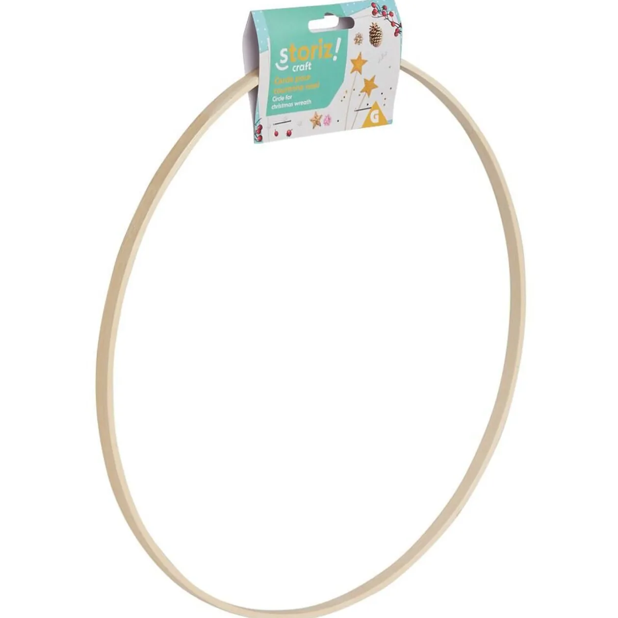 Cercle en bois pour couronne de Noël Ø30cm