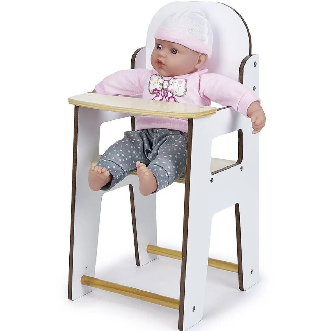 Chaise haute en bois pour poupon
