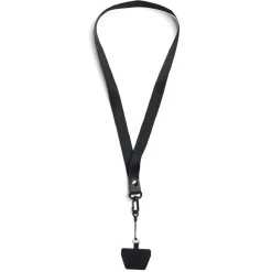 Chaîne de téléphone en tissu noir L96cm