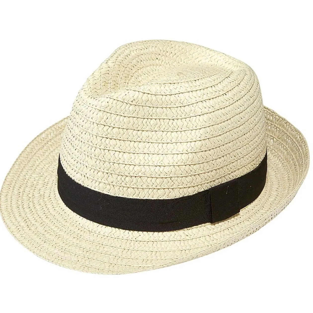Chapeau été beige avec ruban