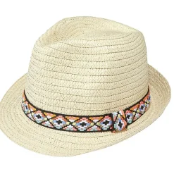 Chapeau été beige avec ruban
