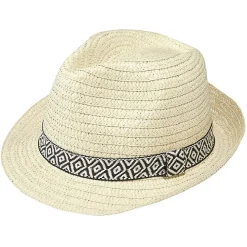 Chapeau été beige avec ruban
