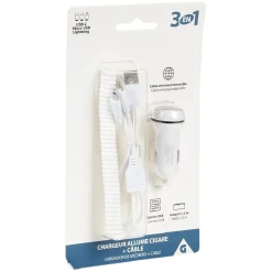 Chargeur allume cigare 3 en 1