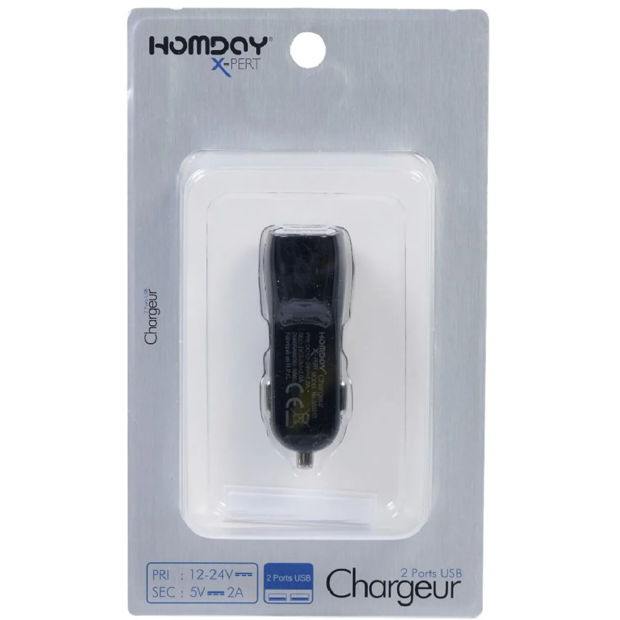 Chargeur allume cigare 2 ports USB Homday X-Pert