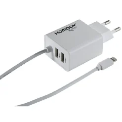 Chargeur double USB avec câble lightning