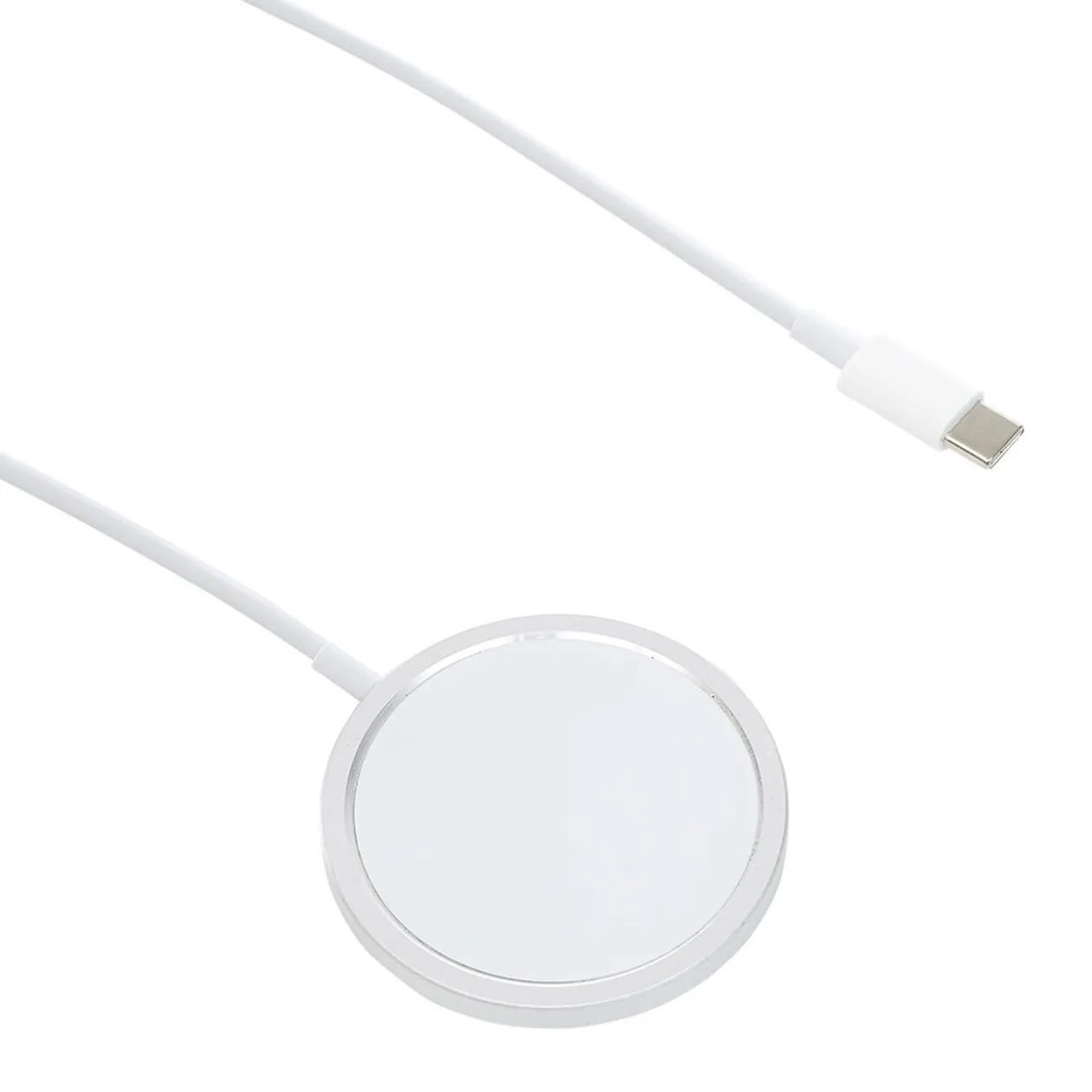 Chargeur magnétique iPhone charge rapide Ø5,6cm blanc