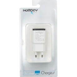 Chargeur prise USB blanc