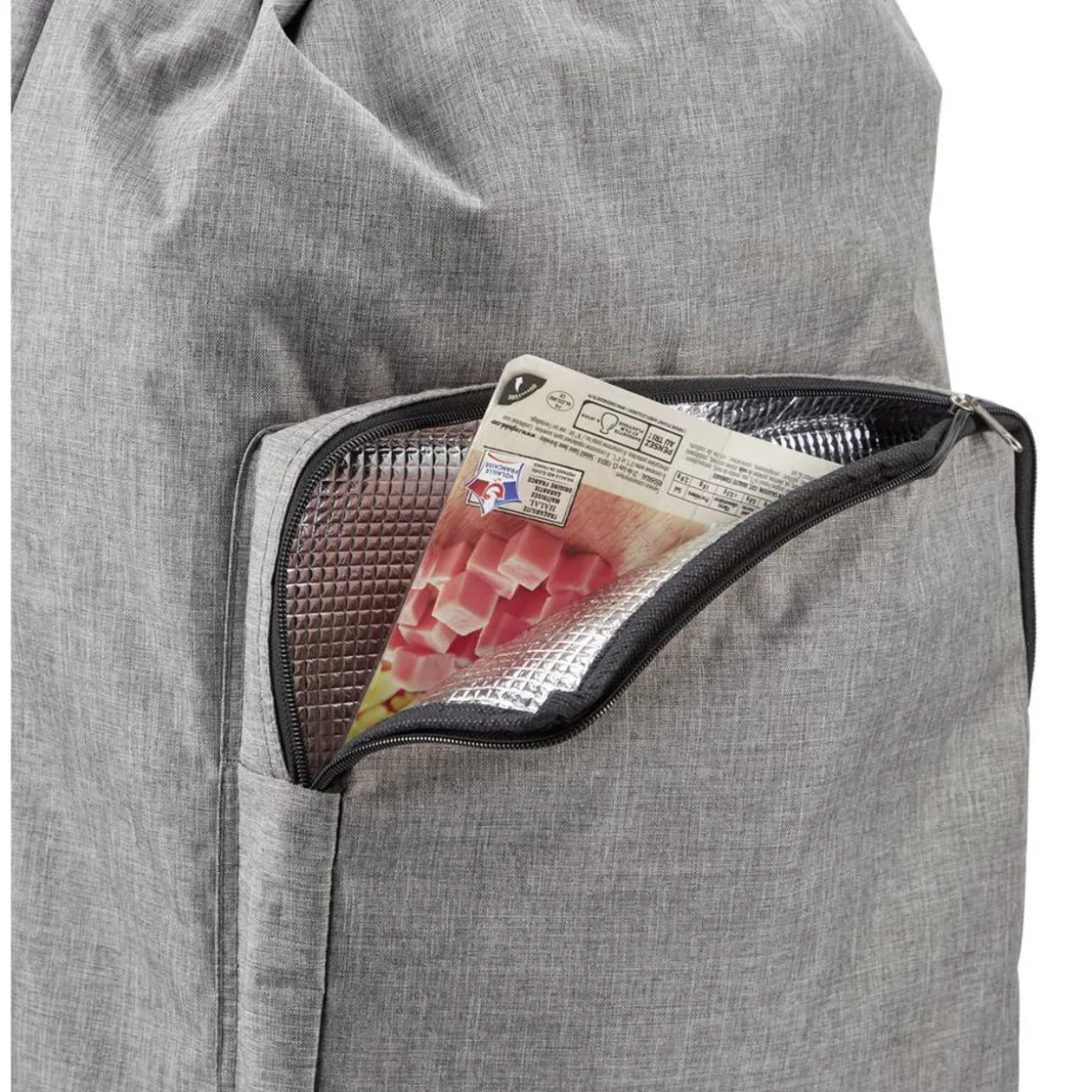 Chariot de course 3 roues avec poche isotherme