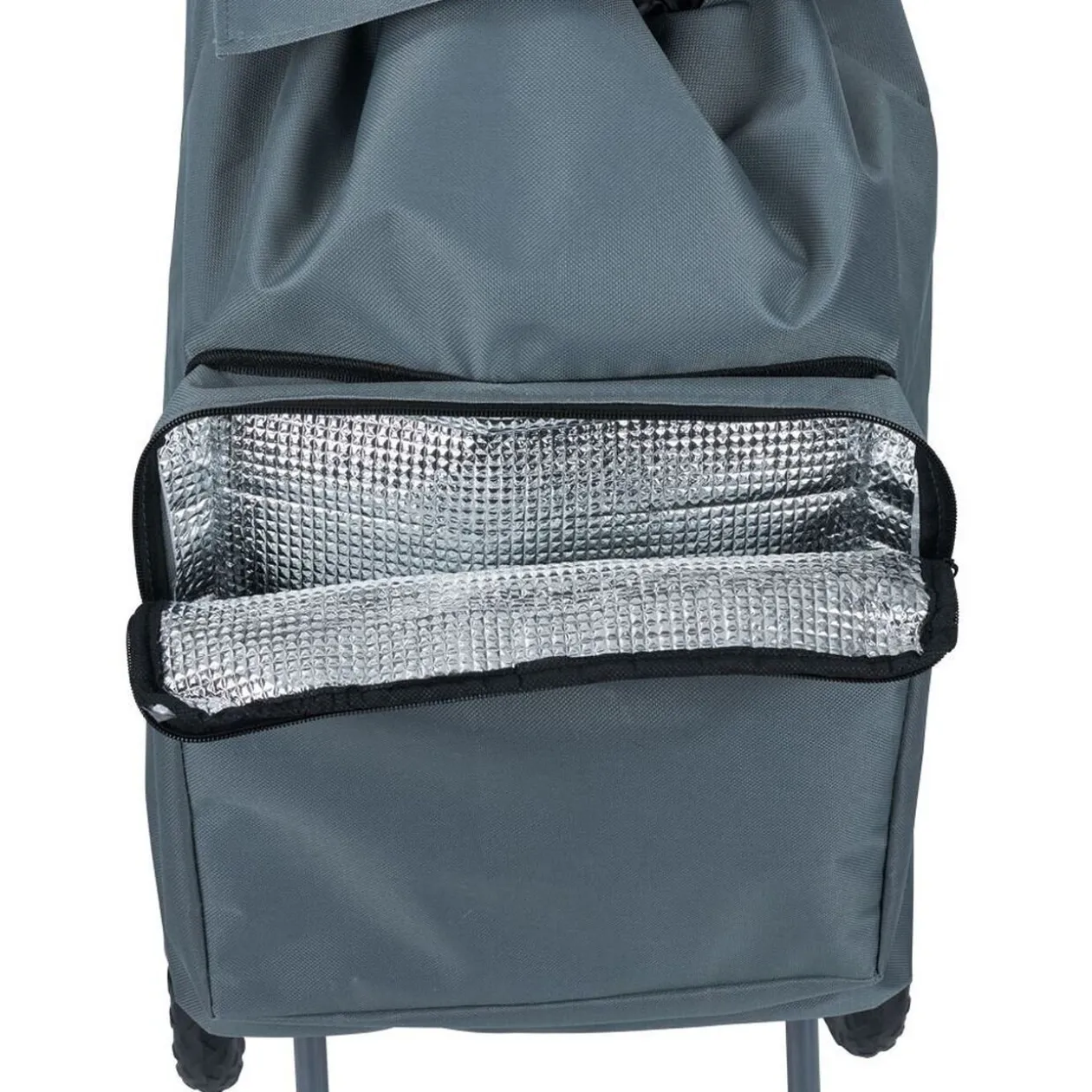 Chariot de course avec poche fraîcheur et 6 roues - 35xH.95cm