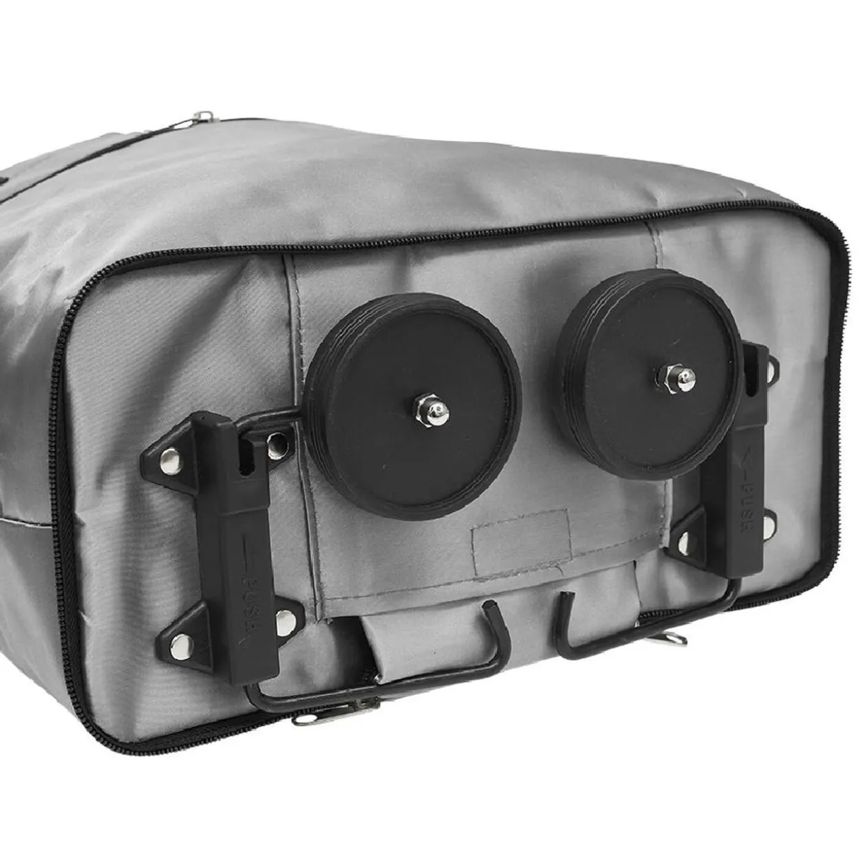 Chariot de course cabas 2-en-1 gris