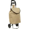 Chariot de course en toile de jute beige