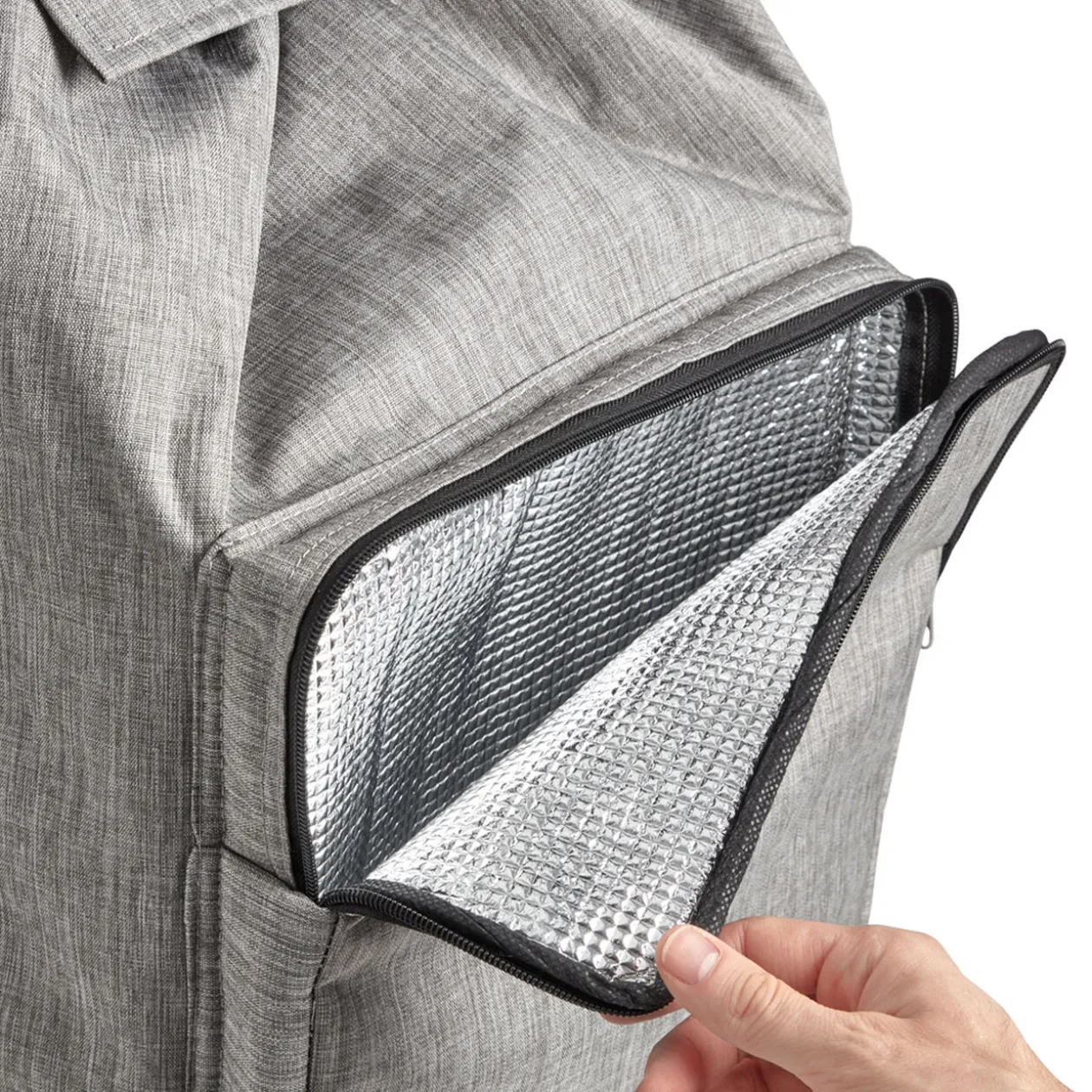 Chariot de course isotherme à roulette gris