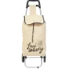 Chariot de courses avec sac en toile de jute