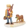 Chasseur et chien village de Noël