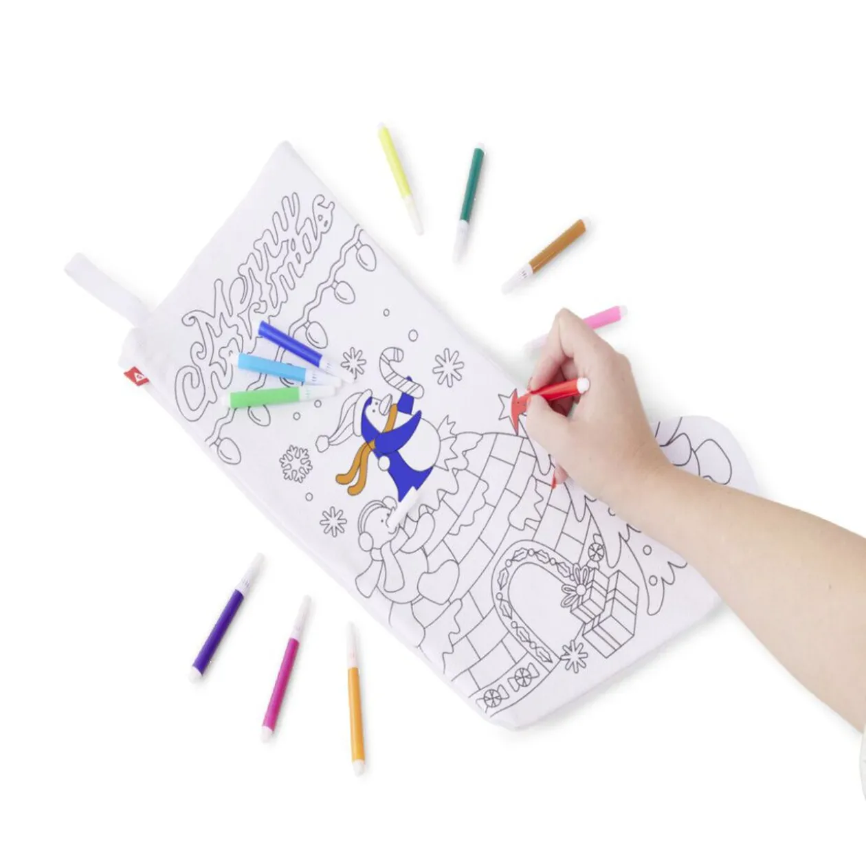 Chaussette de Noël à colorier 16xH25cm