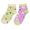 Chaussettes basses dépareillées motif sushi violet/vert - T36/40