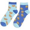Chaussettes basses dépareillées motif burger/hot dog - T41/45