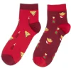 Chaussettes basses dépareillées motif pizza/frites - T41/45