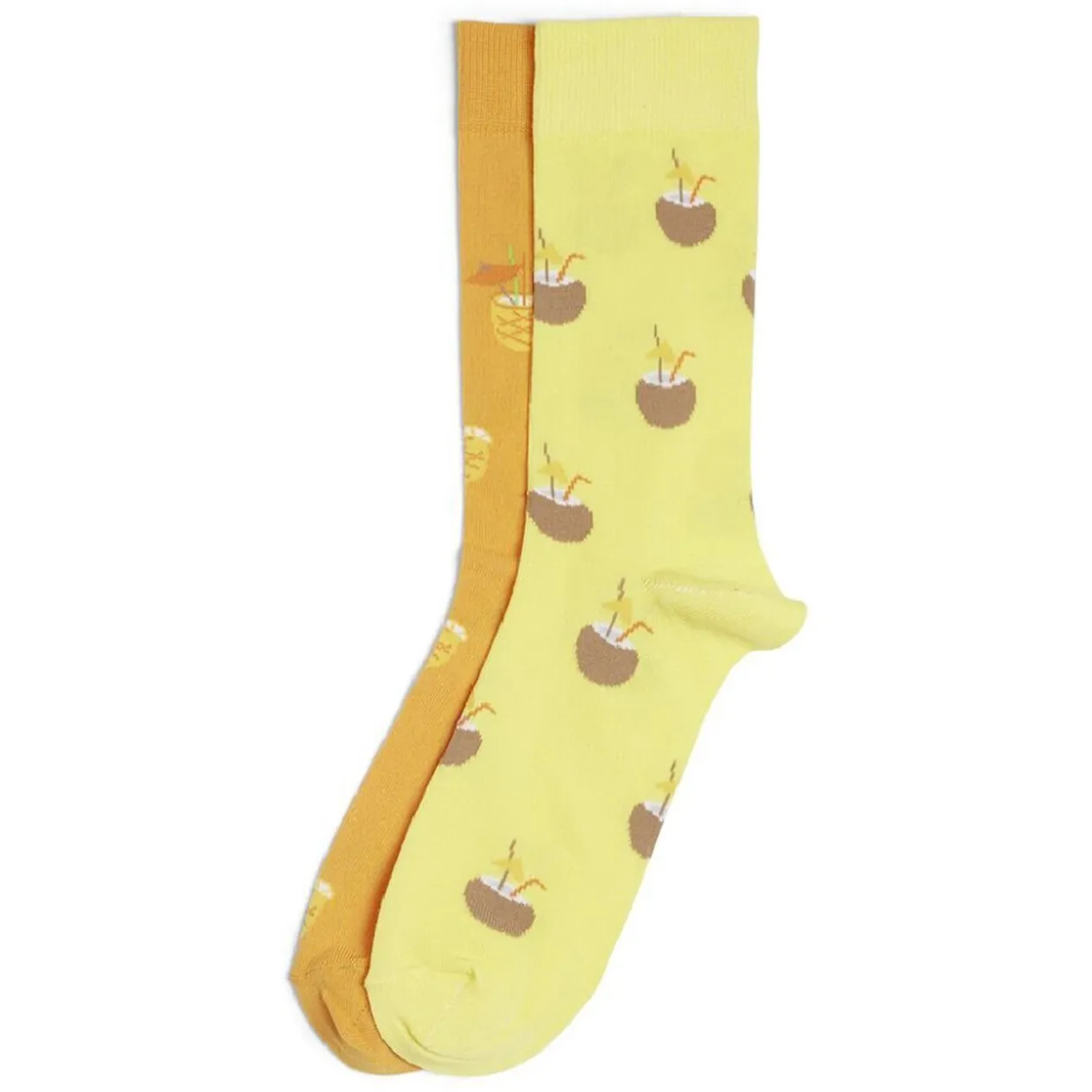Chaussettes basses dépareillées motif ananas/noix de coco - T41/45