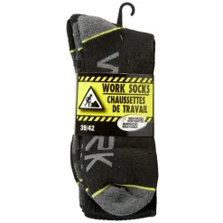 Chaussettes de travail x3 homme noir