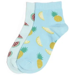Chaussettes dépareillées basses motif pastèque/ananas - T36/40