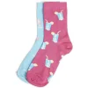 Chaussettes dépareillées basses motif cocktail rose/bleu - T36/40