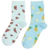 Chaussettes dépareillées motif pastèque/ananas - T36/40