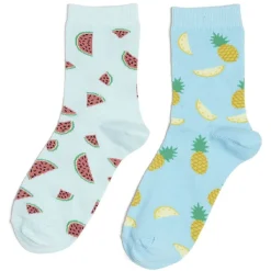 Chaussettes dépareillées motif pastèque/ananas - T36/40