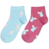 Chaussettes dépareillées motif cocktail rose/bleu - T36/40