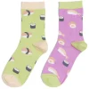 Chaussettes dépareillées motif sushi violet/vert - T36/40