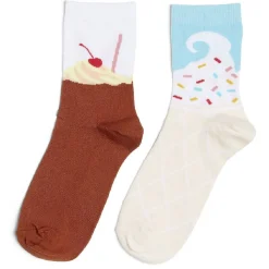 Chaussettes dépareillées motif glace marron/bleu - T36/40