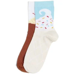 Chaussettes dépareillées motif glace marron/bleu - T36/40