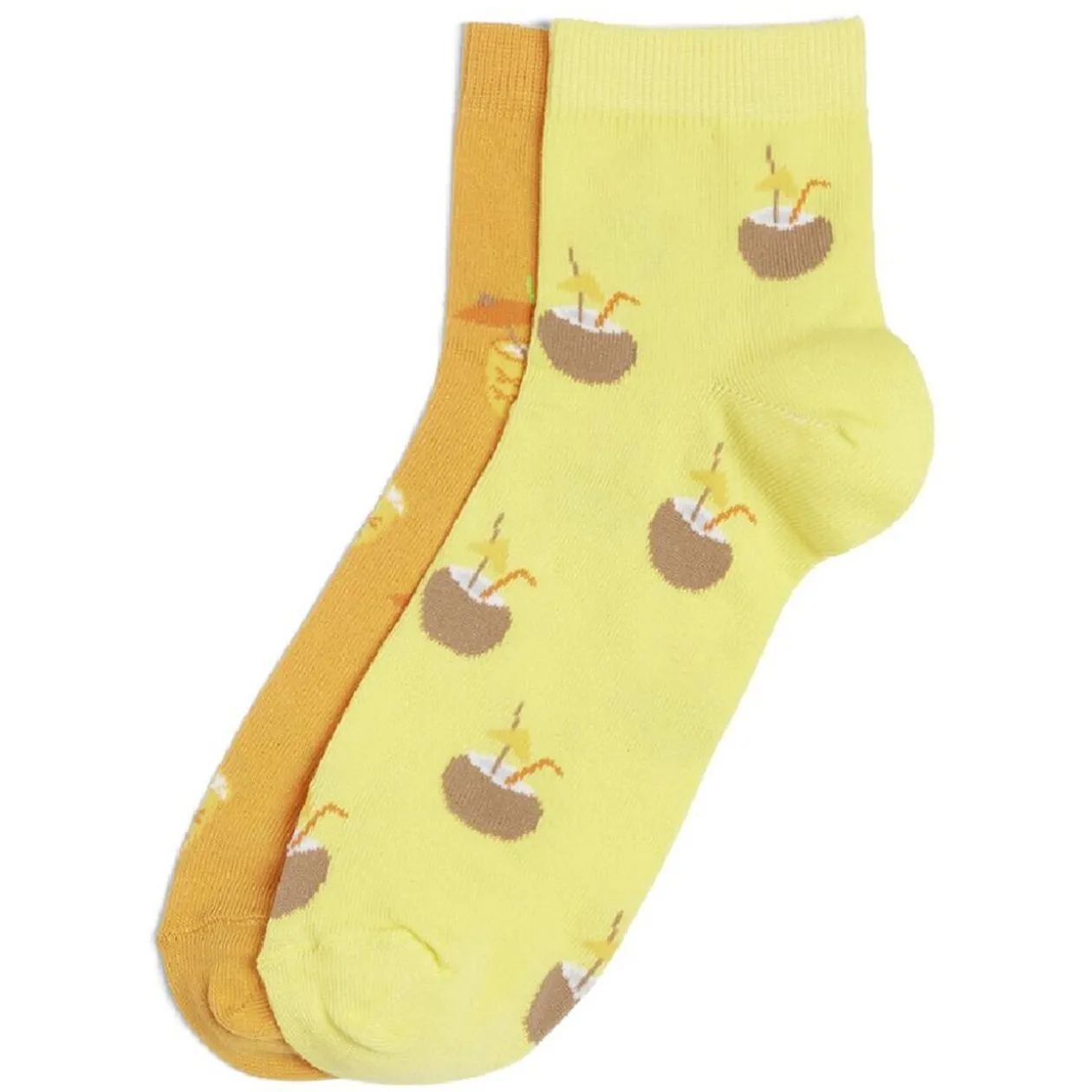 Chaussettes dépareillées motif ananas/noix de coco - T41/45