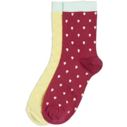 Chaussettes dépareillées motif rouge/jaune - T36/40