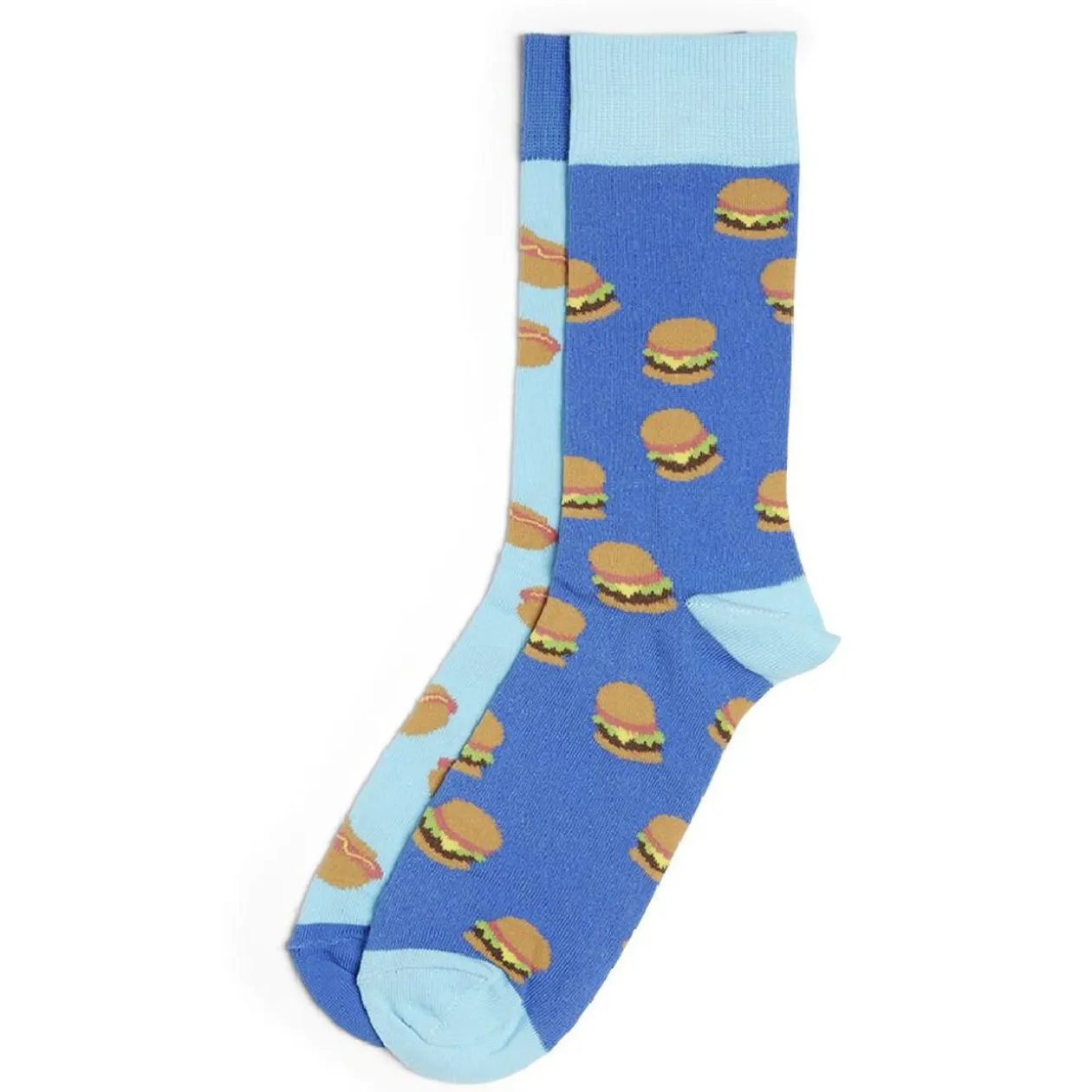 Chaussettes dépareillées motif burger/hot dog - T41/45
