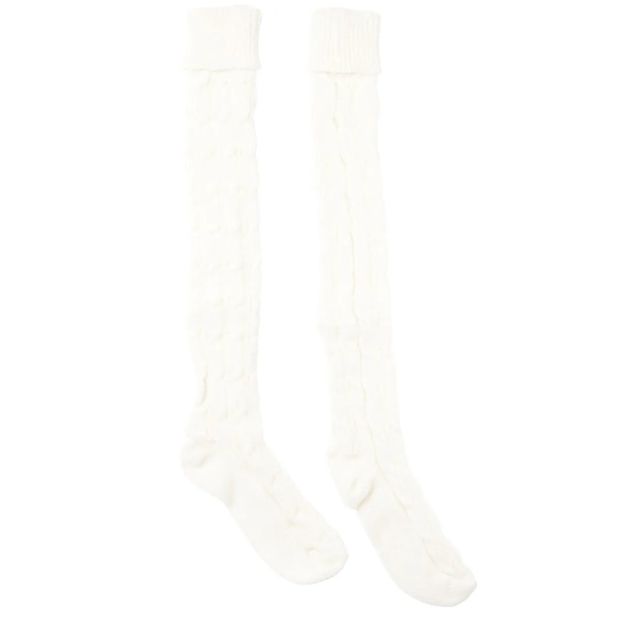 Chaussettes hautes style tricot femme grises ou blanches