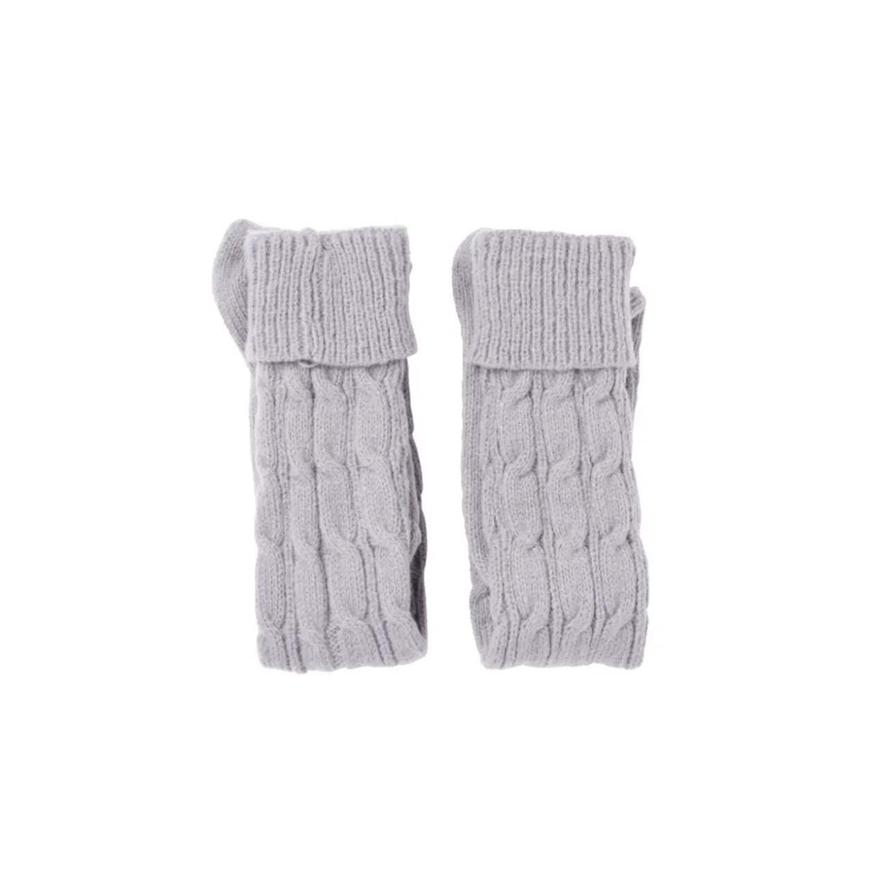 Chaussettes hautes style tricot femme grises ou blanches