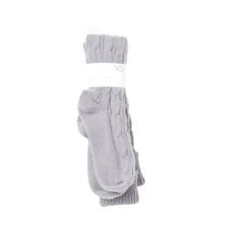 Chaussettes hautes style tricot femme grises ou blanches